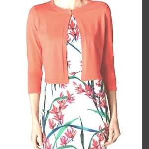 Karen Millen Crop Coral Orange Cardigan Medium